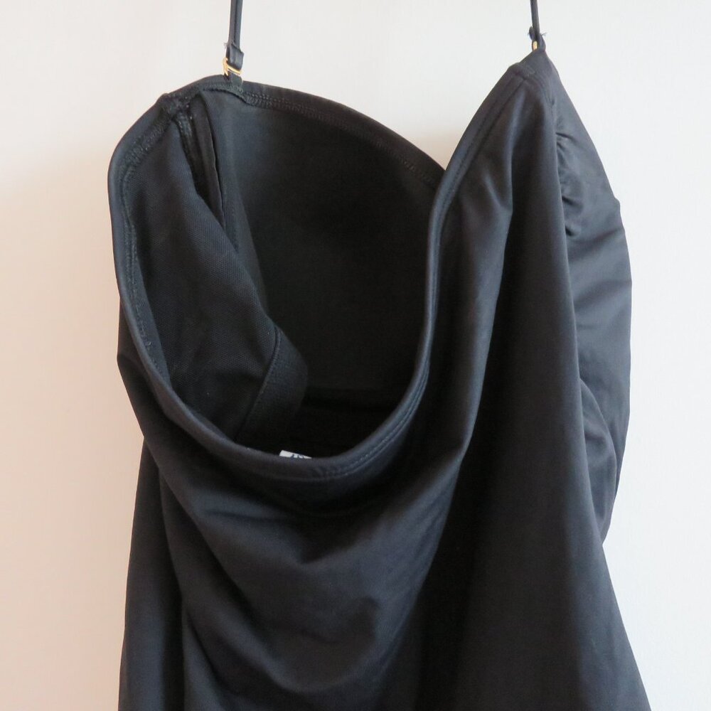 TOMMY BAHAMA Pearl Convertible One-Piece Swimsuit in Black Ruched - Size US 12 - Picture 10 of 13